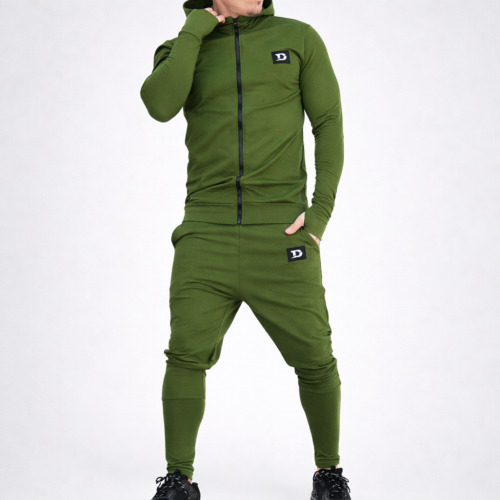 Trening conic, cu tur lasat din BUMBAC - KAKI- D08